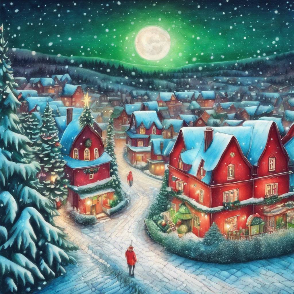 AI Artwork Generated by DreamStudio - Winter Village Scene, shared on the LaPrompt marketplace.