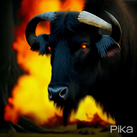 AI Video Generated by Pika - Angry Black Buffalo, shared on the LaPrompt marketplace.