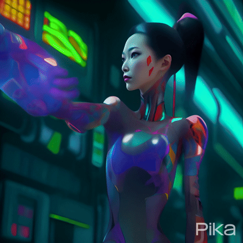 AI Video Generated by Pika - Cyborg Woman, shared on the LaPrompt marketplace.