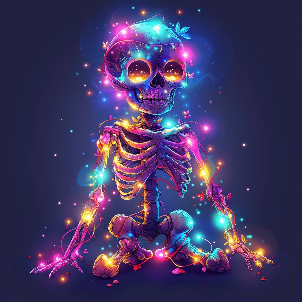 AI Artwork Generated by Midjourney - Cute Cartoon Skeleton, shared on the LaPrompt marketplace.