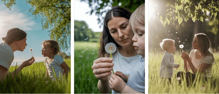 Realistic photo of mother and child Ideogram version 2a