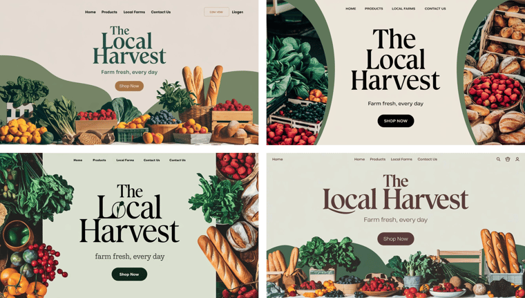 The Local Harvest landing page Ideogram version 2.0