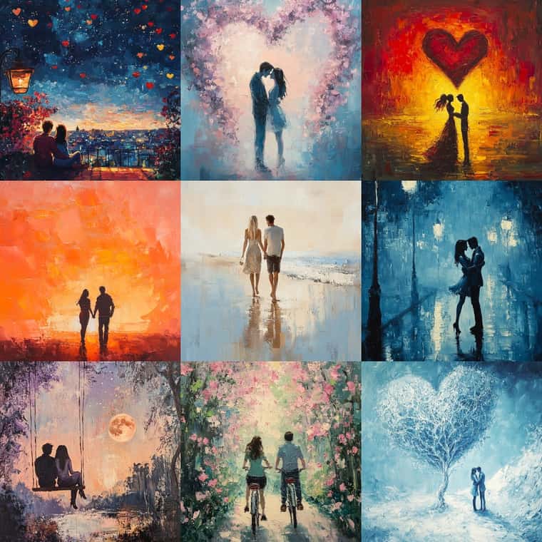 Valentine Loves In Oil Paintings