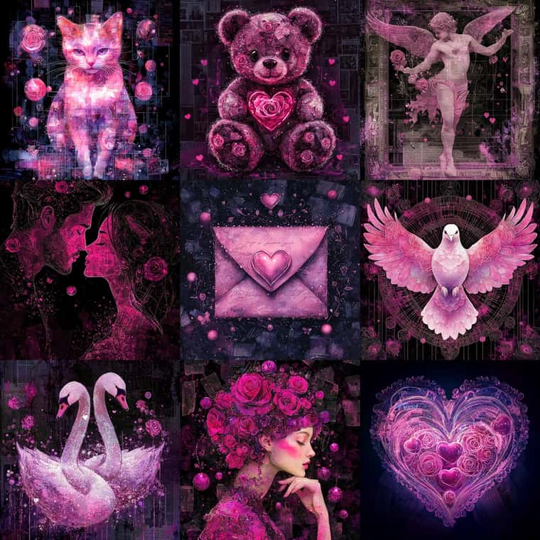 Pink Valentine Junk Journal Images